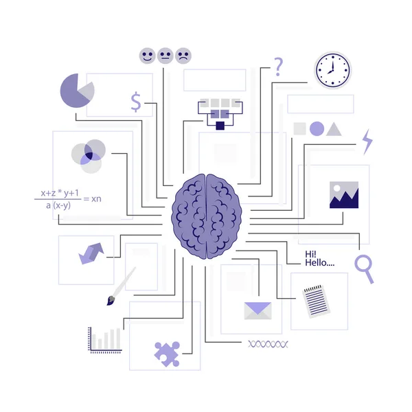 Funzione del cervello. Intelligenza artificiale. AI — Foto Stock