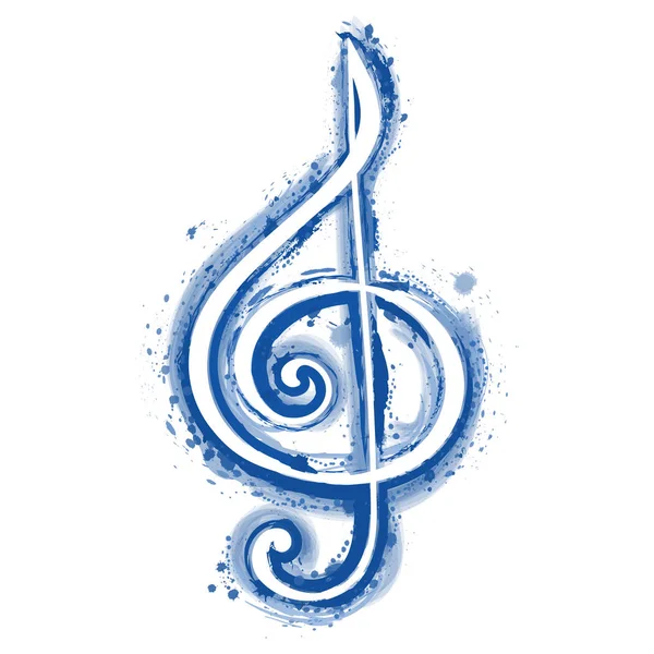 Watercolor sign treble clef for a musical concert poster — Stock Photo, Image