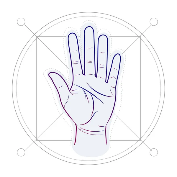 Adivinación por líneas en una mano. Palm lectura o quiromancia — Foto de Stock
