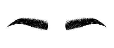 eyebrow perfectly shaped. permanent make-up and tattooing. Cosmetic for eyebrows. clipart