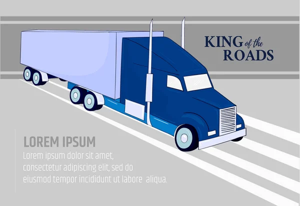 Modelo de banner logístico. logística símbolo caminhão. Transporte internacional. Caminhão de entrega . — Vetor de Stock