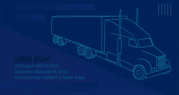 Plantilla de banner logístico. logística de símbolo de camión. Transporte internacional. Entrega de camiones . — Vector de stock