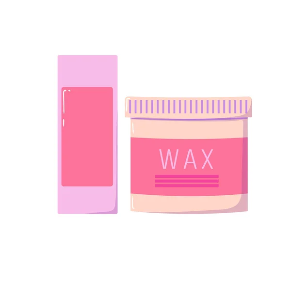 Wax depilation. Objek untuk perawatan tubuh dan penghilangan rambut - Stok Vektor