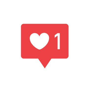 Sosyal medya ve bloglama için simge gibi. Kalp şeklinde. SMM sembolü. İzole