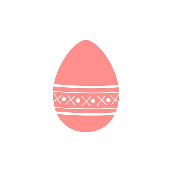 Uovo Pasqua Con Motivi Isolato Bianco Illustrazione — Vettoriale Stock