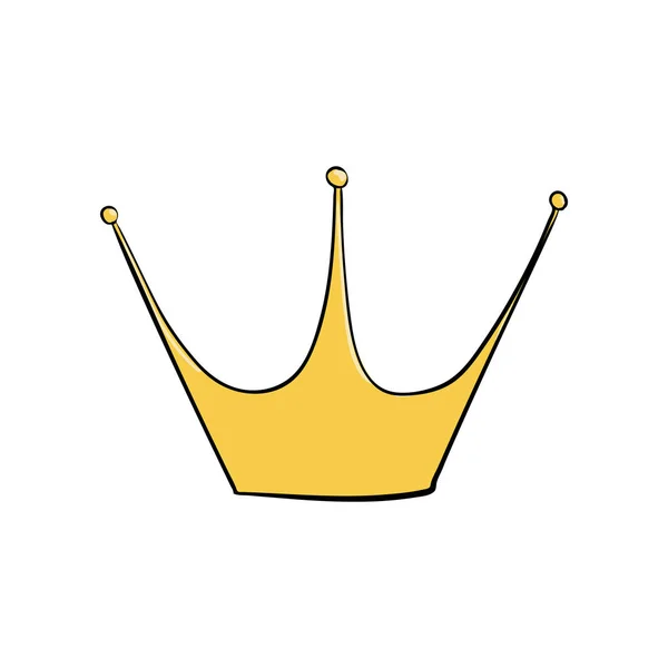 Gold crown. A symbol of authority. Headpiece of the King. Icon denoting success and insignia. — Stock Vector