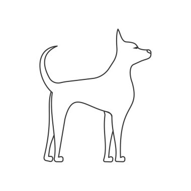 köpek yan doğrusal boyut görünüm. Evcil hayvan ve damat