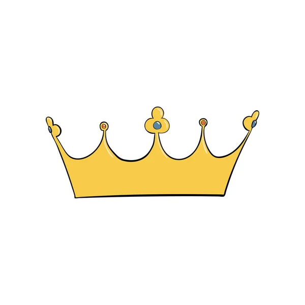 Corona con gemas y diamantes. Un símbolo de autoridad. Cabeza del Rey. Icono que denota éxito e insignia . — Vector de stock