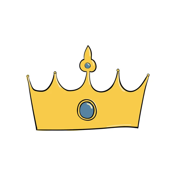 Corona con gema y diamante. Un símbolo de autoridad. Cabeza del Rey. Icono que denota éxito e insignia . — Vector de stock