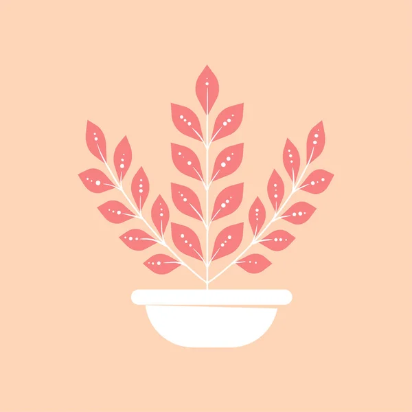 Home Plant Pot Icon Minimal Modern Style Isolated Vector Illustration — Stock Vector