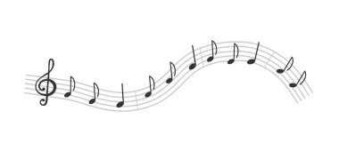 Müzik not sayfası. Müzikal melodi. İzole vektör öğesi tasarım için