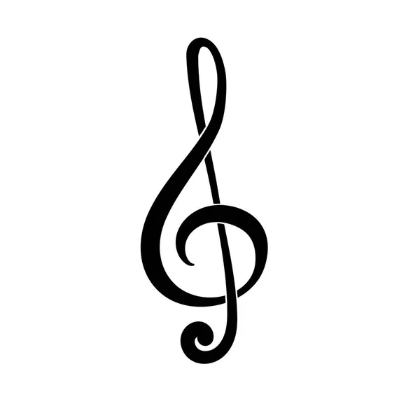 Notenschlüssel Taste Symbol Der Musik Schwarzes Vektor Symbol — Stockvektor