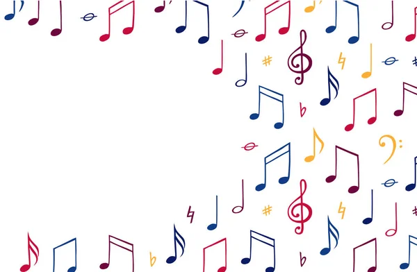音楽ノートの背景 バナー テンプレート メロディーのシンボル ベクトル イラストレーション — ストックベクタ