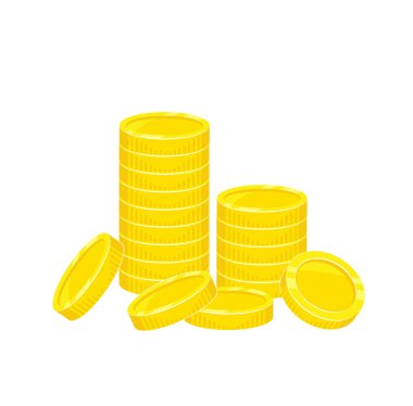 Sikke yığını. Para ve finans. Yatırım ve ekonomi sembolü. İzole vektör çizim