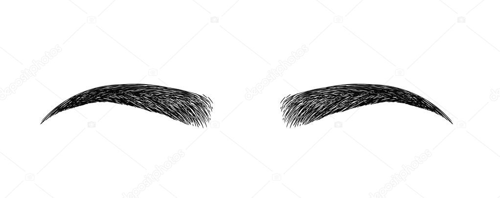 Eyebrow perfectly shaped. permanent make-up and tattooing. Cosmetic for eyebrows. Beauty salon.