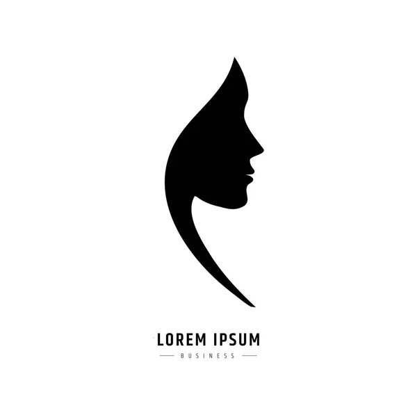 Logo mujer cara. Logotipo para un salón de belleza o procedimientos para cosméticos o peluquería — Vector de stock