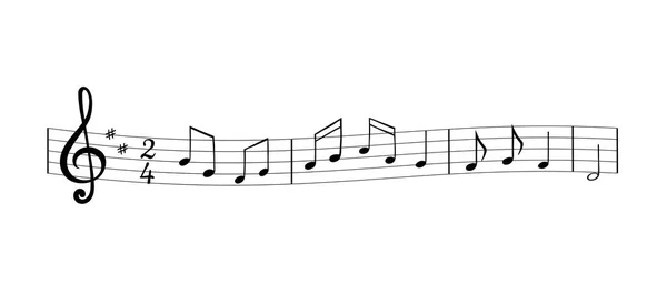Müzik not sayfası. Müzikal melodi. Tasarım için izole ögesi
