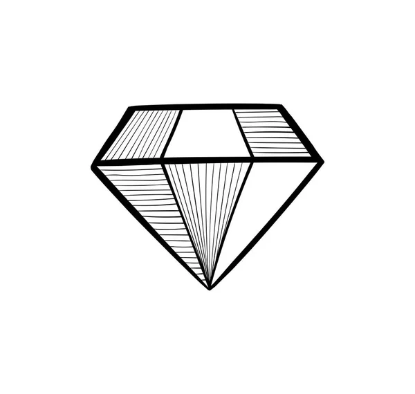 Ilustración de garabatos diamantados. Línea aislada brillante boceto . — Vector de stock