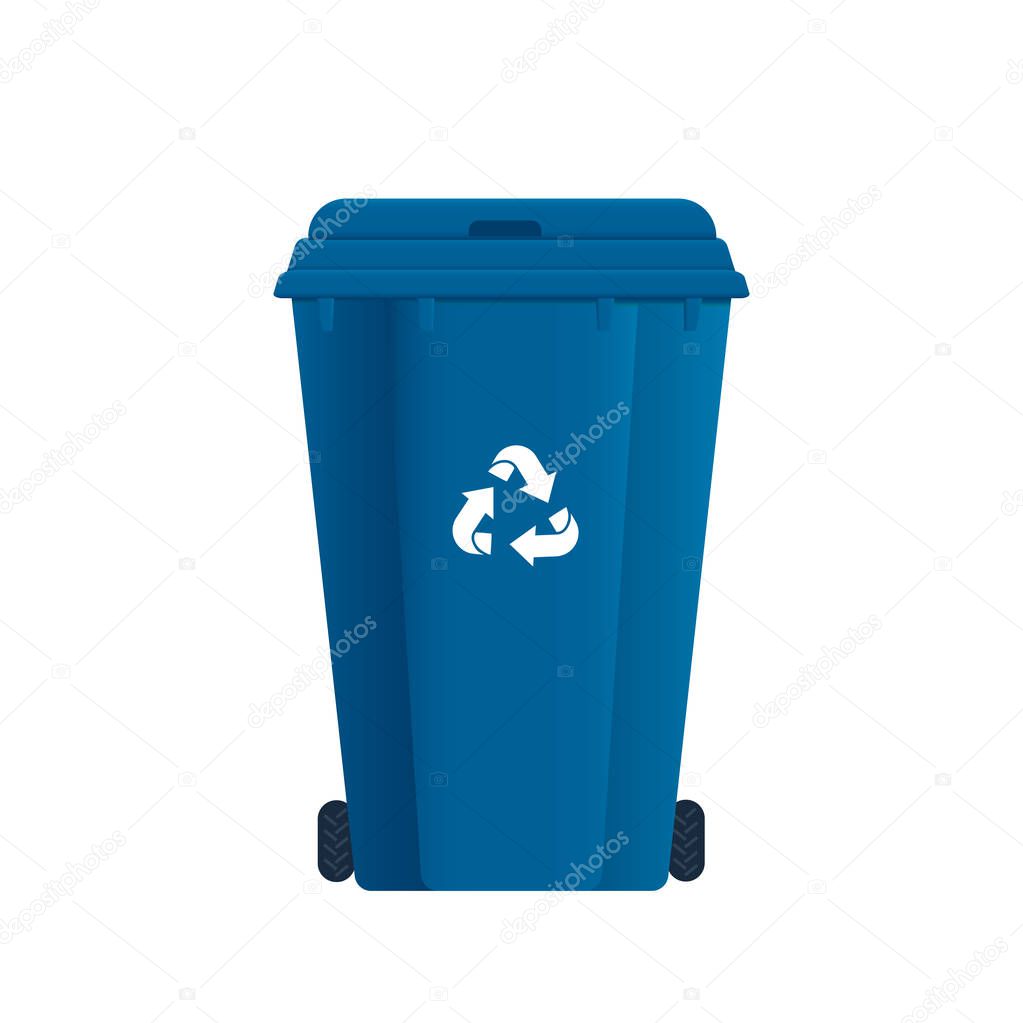 Dumpster or Trash can. Sorting garbage. Recycle waste. Vector