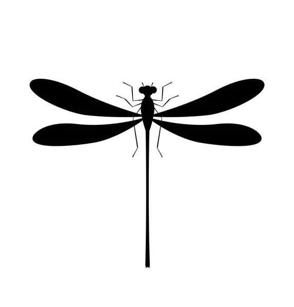 Ikon siluet capung. Simbol terisolasi dari serangga - Stok Vektor