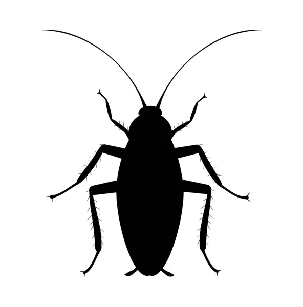 Kackerlacka silhuett. Symbol för husdjur insektskontroll tjänst. Bug spray och insekticid Icon — Stock vektor