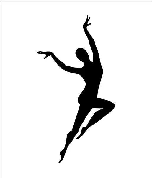 Dansare flicka siluett. Logo typ eller ikon för en dansskola. — Stock vektor