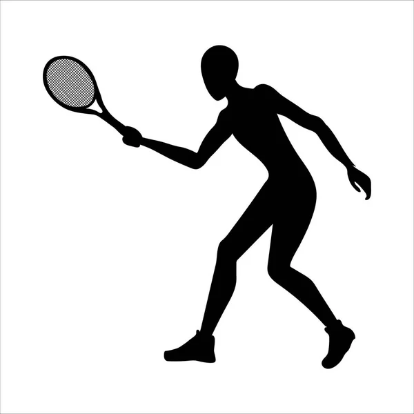 Sílhueta de tenista. Jogo de outdor de verão acivity. ícone do esporte . — Vetor de Stock