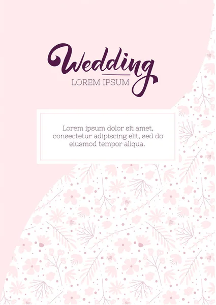 Wedding invitation cute design template. Floral flyer template — Stock Vector