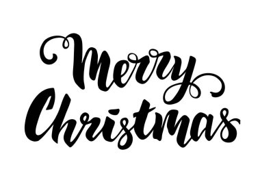 Tebrik kartı için mutlu noel el çizilmiş yazı