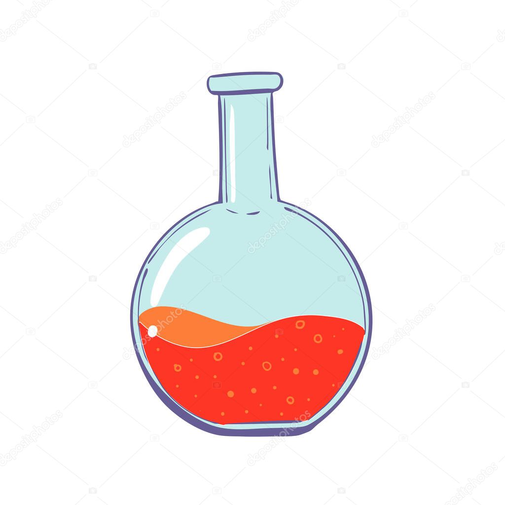 Test-tube icon. Symbol of medical or chemical laboratory. Lab logo. Vector illustration