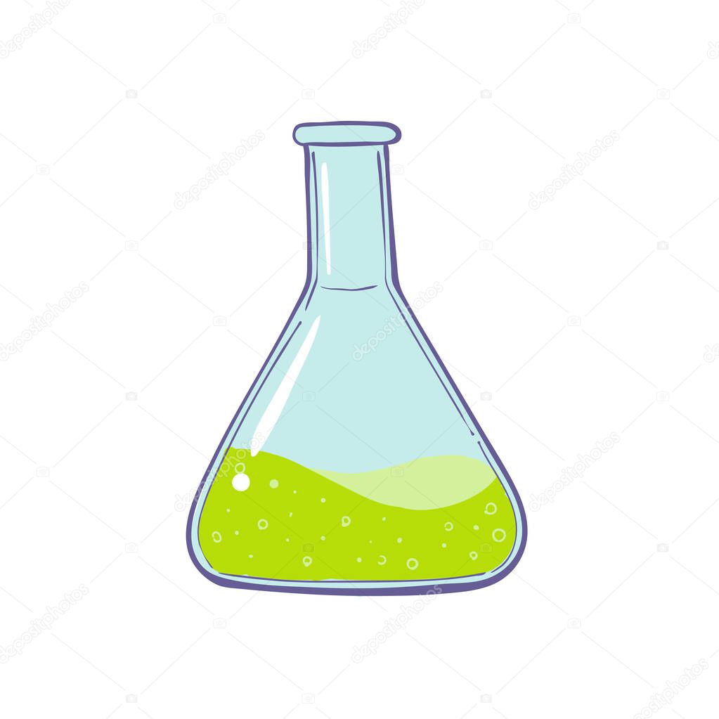 Test-tube icon. Symbol of medical or chemical laboratory. Lab logo. Vector illustration