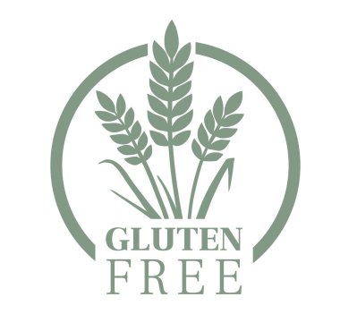 Gluten free food packaging stamp. Product label clipart