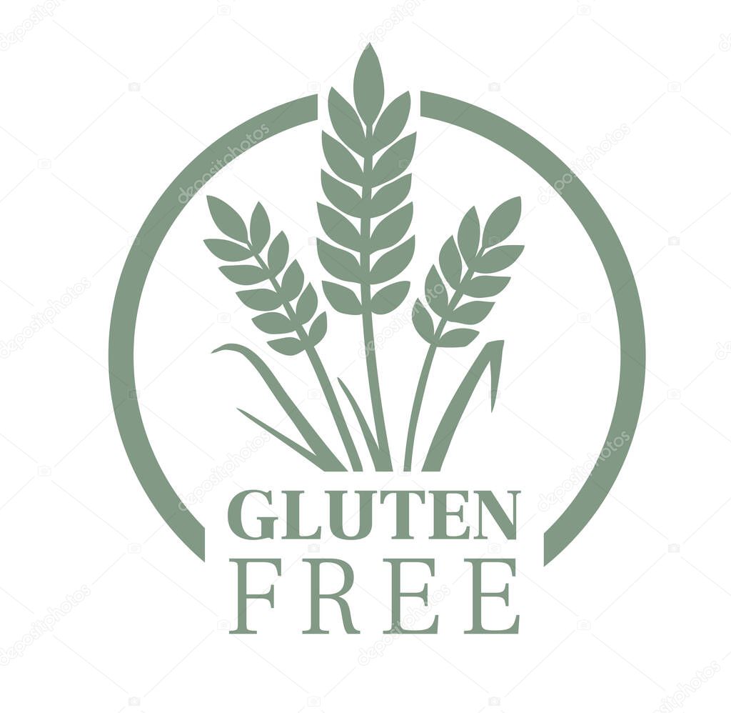 Gluten free food packaging stamp. Product label