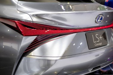 Kuala Lumpur, Malezya - 27 Kasım 2018: Arka görünümü Kuala Lumpur Uluslararası Otomobil Fuarı'nda (Klims görüntülenen yeni popüler yeni Lexus Ls + konsept araba tasarımı).