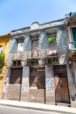Cartagena, Kolombiya - 11 Mayıs: Cartagena, Kolombiya 11 Mayıs 2016 üzerinde bina bir eski sömürge.