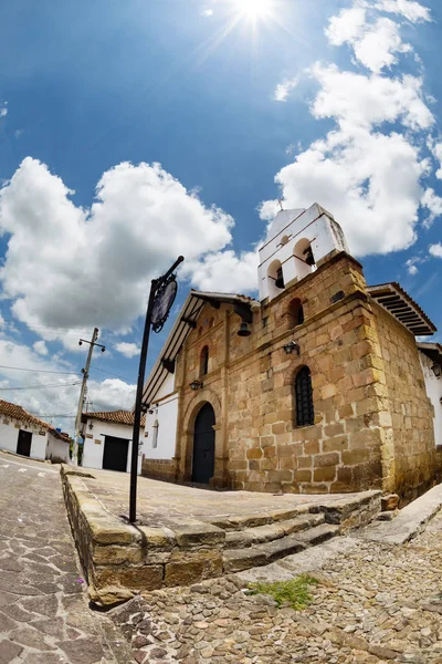 Tiro Ojo Pez Una Capilla Giron Colimbia — Foto de Stock