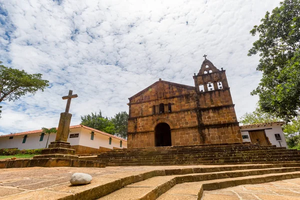 Kyrkan Santa Barbara Barichara Colombia — Stockfoto