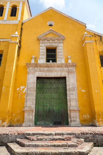 Ingången Till Kyrkan Den Heliga Treenigheten Stadsdelen Getsemani Cartagena Colombia — Stockfoto