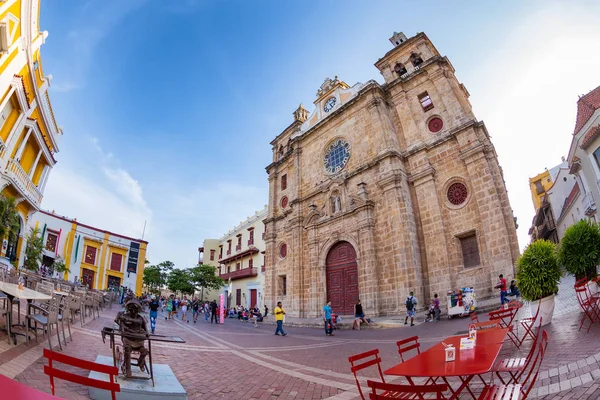 Cartagena Colombia Mei Niet Geïdentificeerde Mensen Verzamelen Front Van San — Stockfoto