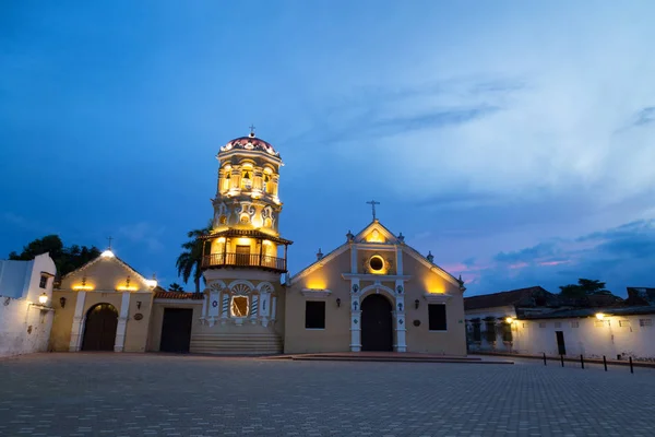 Kvällen Santa Barbara Church Mompox Colombia — Stockfoto