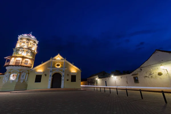 Weergave Van Lange Blootstelling Van Kerk Van Santa Barbara Tijdens — Stockfoto