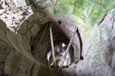 Castle Campbell doları, İskoçya yakınındaki içinde eski döner merdiven.