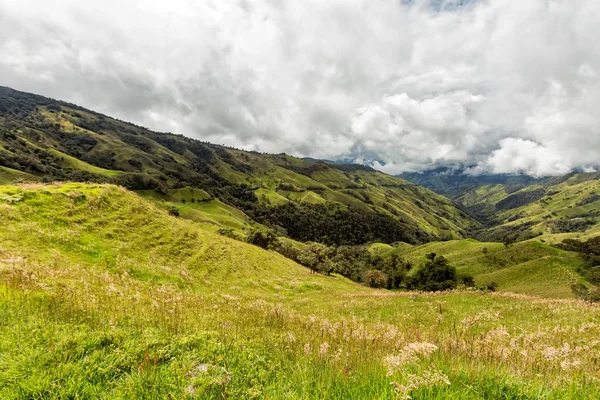 Nubes Sobre Pastizales Las Montañas Fuera Salento Colombia — Foto de Stock