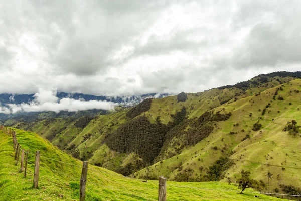 Fences Disappear Distance Mountains Salento Colombia — Stock Photo, Image