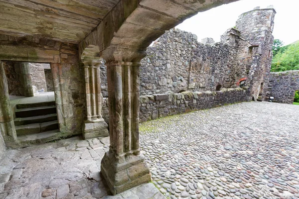 Vista Para Pátio Interior Castle Campbell Perto Dollar Escócia — Fotografia de Stock