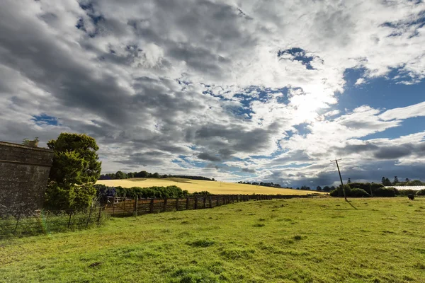 Dramatische Wolken Über Ackerland Der Nähe Von Crieff Schottland — Stockfoto