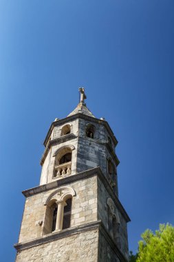 Çan Kulesi ve Çan Kulesi Saint Nicholas Church of Cavtat, Hırvatistan. 