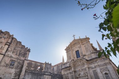 Geniş açılı görünüş Saint Ignacious kilisenin Dubrovnik, Hırvatistan. 