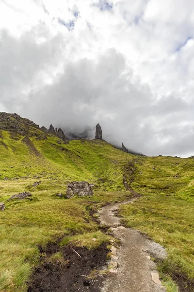 Sentier Randonnée Jusqu Vieil Homme Storr Sur Île Skye Écosse — Photo