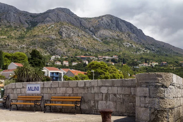 Puerto Ciudad Mlini Croacia —  Fotos de Stock